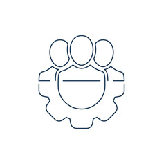 Teamwork management outline icon on white background. Manager icon, company team supervisor vector