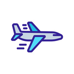 Wall Mural - plane icon vector. A thin line sign. Isolated contour symbol illustration