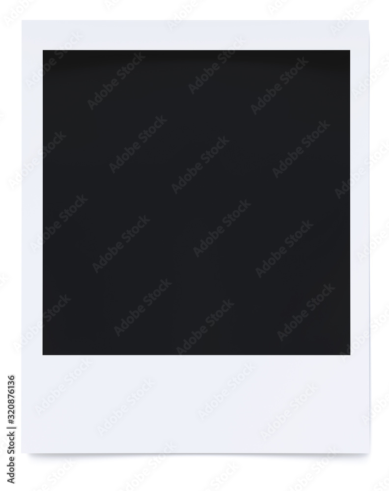 Blank photo frame isolated on white background 3d rendering - obrazy, fototapety, plakaty 
