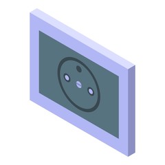 Poster - Black power socket icon. Isometric of black power socket vector icon for web design isolated on white background