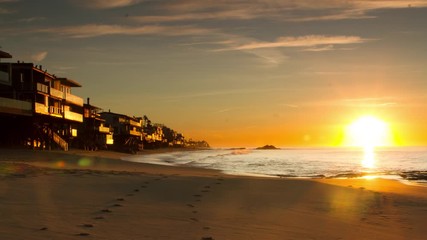 Wall Mural - Oceanfront homes in Malibu at sunrise