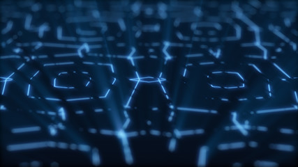 Poster - technology background. motion digital. neon light. futuristic kaleidoscope wallpaper. lines grid. bl