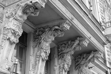 Wall Mural - Caryatides statues, part of the decoration of an ancient building.