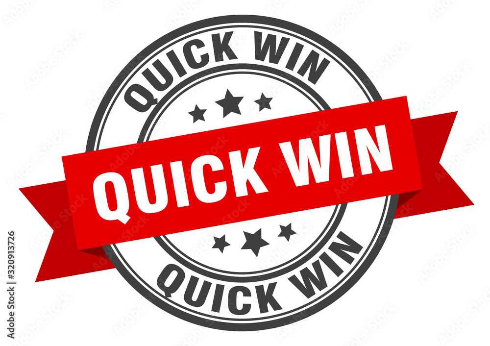 Quick Win Message quick win label. quick winround band sign. quick win stamp Stock Vector ...