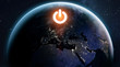 © dimazel - Earth with electrical power button. Earth hour event. Ecology and environment. Elements of this image furnished by NASA