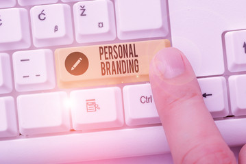 Poster - Text sign showing Personal Branding. Business photo text process of creating a recognizable professional name