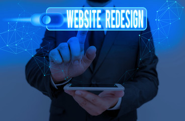 Wall Mural - Word writing text Website Redesign. Business photo showcasing modernize improver or evamp your website look and feel