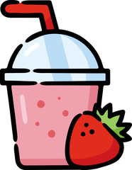 Wall Mural - Smoothie Shake Doodle Sketch Icon