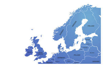 Wall Mural - scandinavia countries vector map. sweden, norway, finland map.