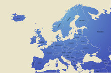 Europe Countries Map. Map Of The World By Region. Graphic Design World Map. 
