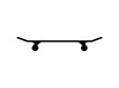 Vector black flat skateboard silhouette isolated on white background