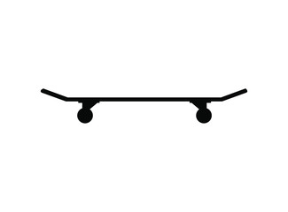 Poster - Vector black flat skateboard silhouette isolated on white background