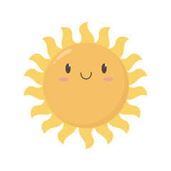 Poster - cute kawaii sun summer cartoon character