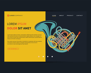 landing page of music concepts for website and mobile development