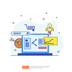 Poster - document data report concept for investment analysis, planning research, business statistics and finance audit accounting with paper sheet chart, laptop, magnifier, paperwork, charts, graphs element