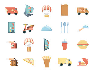 Wall Mural - Delivery icon set vector design