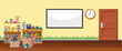 © blueringmedia - Background scene with whiteboard and toys