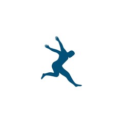 Wall Mural - Running people silhouette illustration
