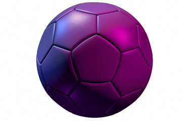 color lighting soccer ball isolated on white background.