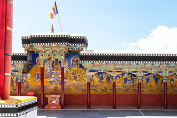 Traditional Tibetan historic building in Thiksay Monastery Leh,Jammu and Kashmir, Ladakh, India.