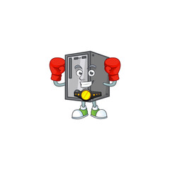 Canvas Print - A sporty Boxing CPU cartoon character design style