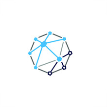  Octagon Logo Connected Dots Design