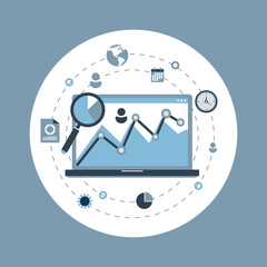 Poster - information processing and analysis flat design