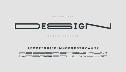 Poster - Minimal font with normal and wide letters. Trendy font design.