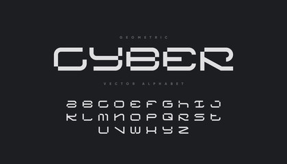 Wall Mural - Cyber sports font design. Futuristic vector alphabet.