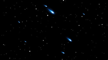 Wall Mural - Creative graphic background Night shining starry sky in dark space galaxy colorful animation with shooting star fast falling in illustration.Light Glow sparking bokeh with backdrop.Particle stars