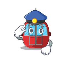 Sticker - A manly ropeway Cartoon concept working as a Police officer