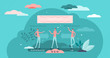 Ego, super ego and ID psychological conflict concept, flat tiny persons vector illustration