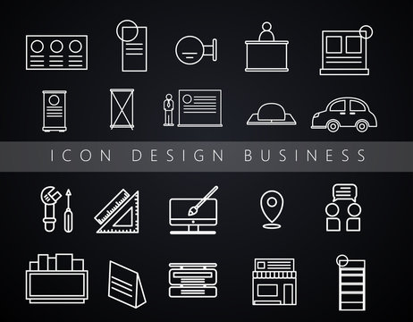 Set vector line icons in flat design with for Exhibition, Shop,Instore, Decoration concepts and web apps.vector