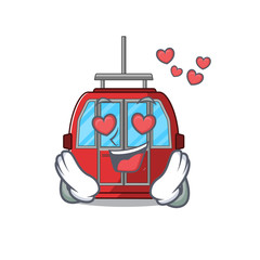 Wall Mural - Romantic falling in love ropeway cartoon character concept