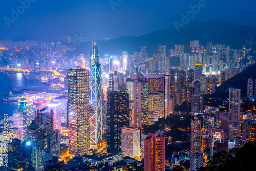 Beautiful night view of Hong Kong.. Wallpaper Mural