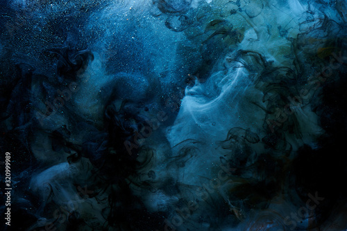 Fotografía Abstract blue outer space science background