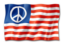 United States Peace Flag Isolated On White