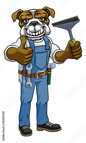 A bulldog cartoon mascot ca...