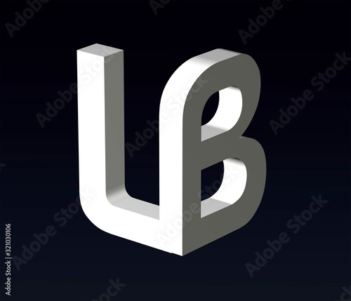 Font Stylization Of Letters L And B C D E F G H J K M