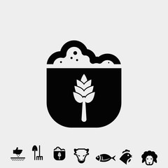 bag of wheat icon vector illustration and symbol for website and graphic design