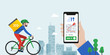 © Mimi Potter - Food delivery service, bike messenger, coursier à vélo