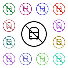 Poster - Bus ban multi color style icon. Simple thin line, outline vector of ban icons for ui and ux, website or mobile application