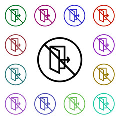 Poster - Prohibition of withdrawal multi color style icon. Simple thin line, outline vector of ban icons for ui and ux, website or mobile application