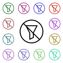Poster - Filter ban multi color style icon. Simple thin line, outline vector of ban icons for ui and ux, website or mobile application