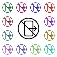 Poster - Prohibition of data saving multi color style icon. Simple thin line, outline vector of ban icons for ui and ux, website or mobile application