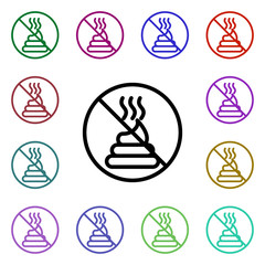 Poster - Ban toilet multi color style icon. Simple thin line, outline vector of ban icons for ui and ux, website or mobile application