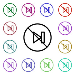 Poster - Ban start multi color style icon. Simple thin line, outline vector of ban icons for ui and ux, website or mobile application