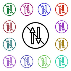 Poster - Ban on mobile internet multi color style icon. Simple thin line, outline vector of ban icons for ui and ux, website or mobile application