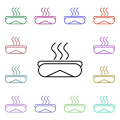 Poster - Food, hot dog multi color style icon. Simple thin line, outline vector of food and drink icons for ui and ux, website or mobile application