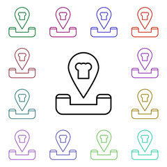 Poster - Food, telephone multi color style icon. Simple thin line, outline vector of food and drink icons for ui and ux, website or mobile application